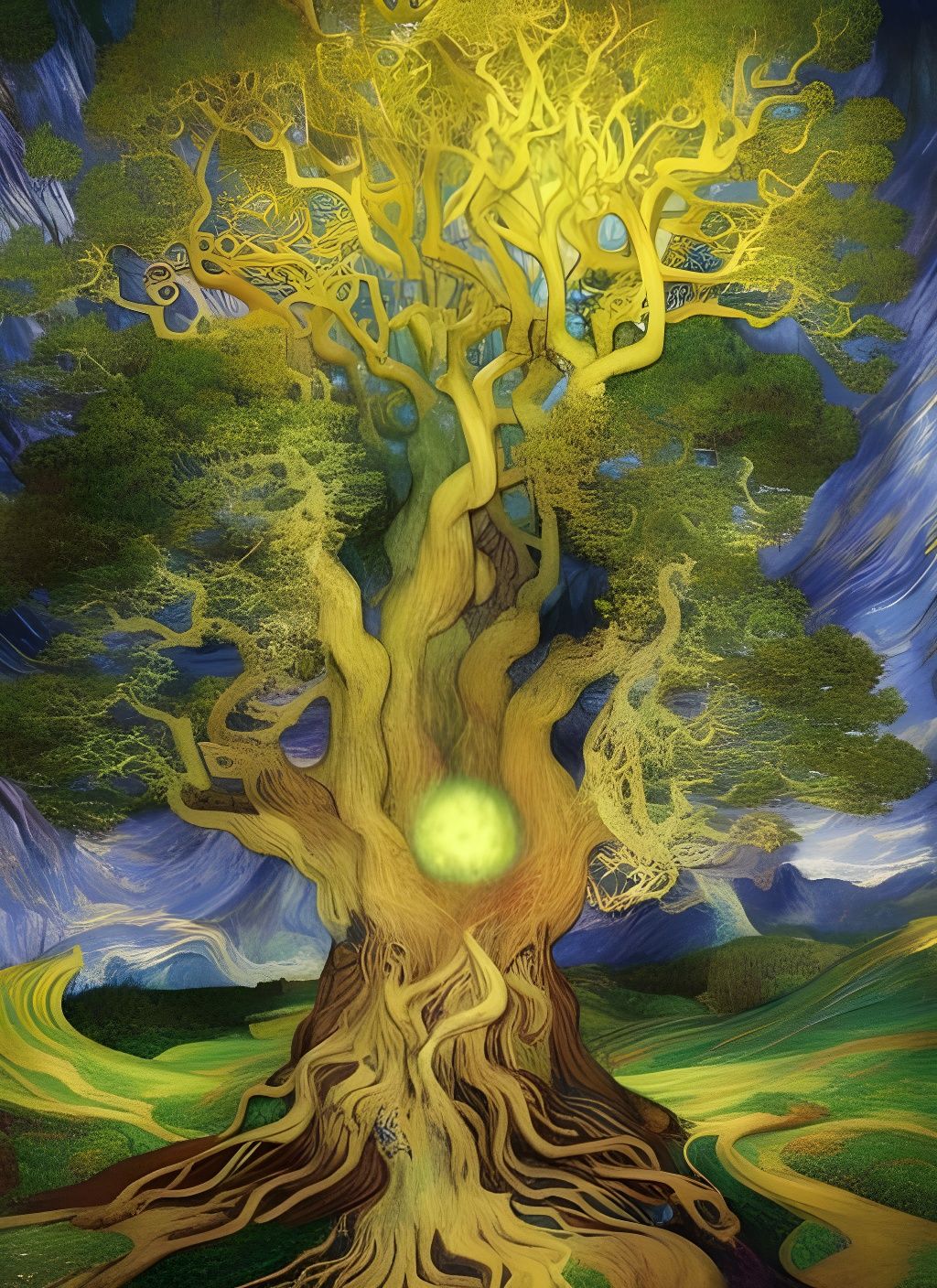 Yggdrasil: World Tree in Ethereal Matte Painting