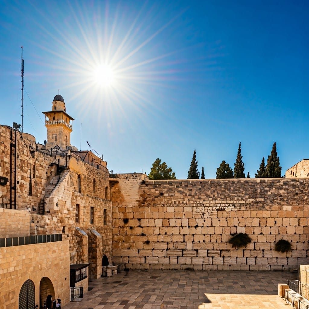 Western Wall in Golden Sunlight: Jerusalem
