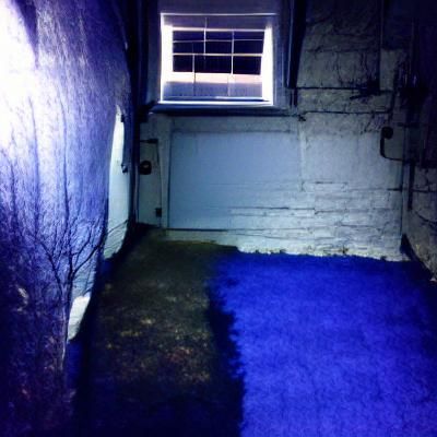 Creepy Basement with Dark Blue Shadows