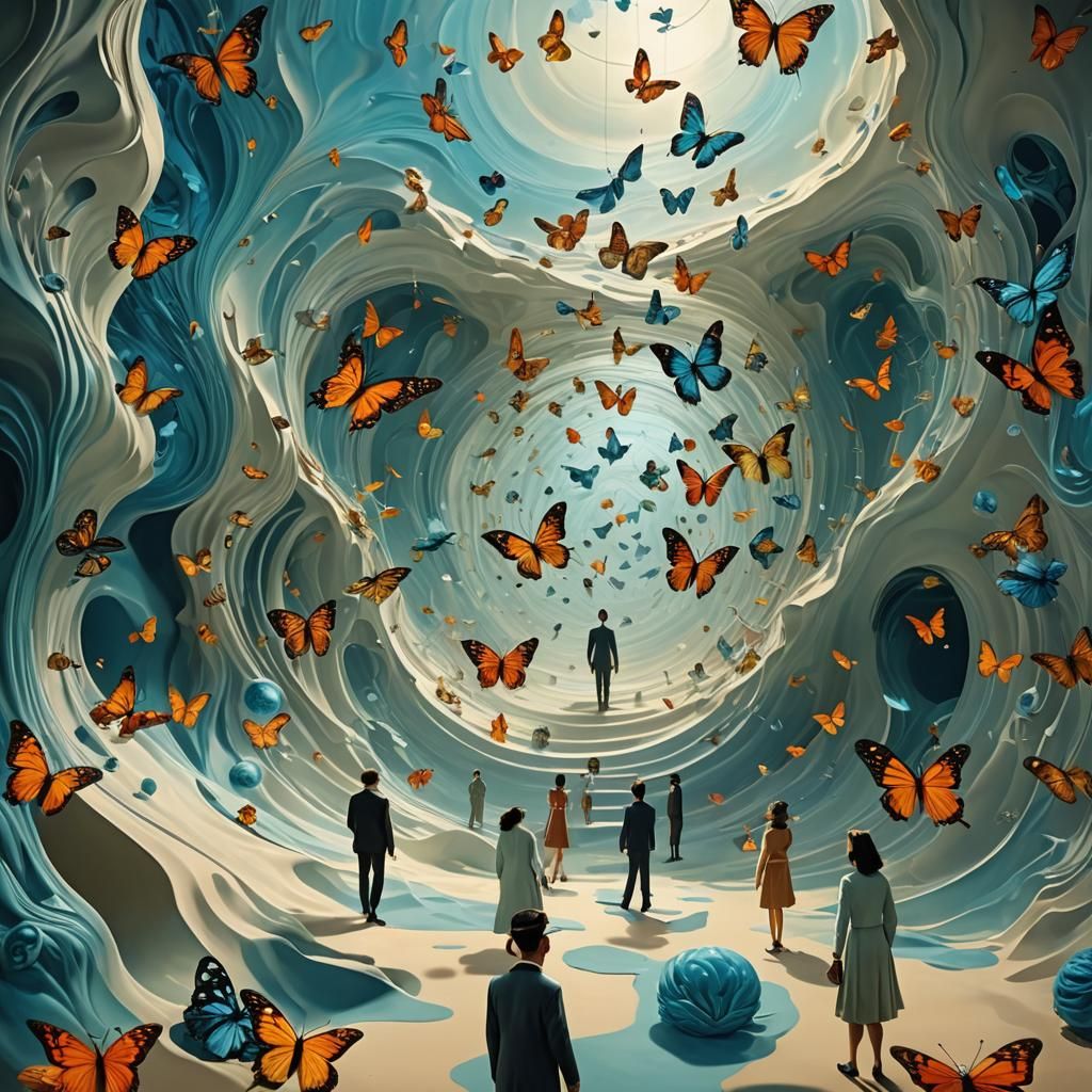 Surreal Echo Chamber with Beings of Light