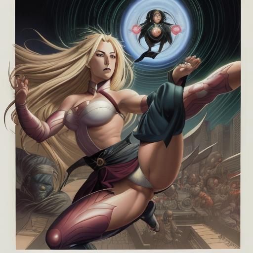 Goddess Lady Tsunade in Comic Book Art Style