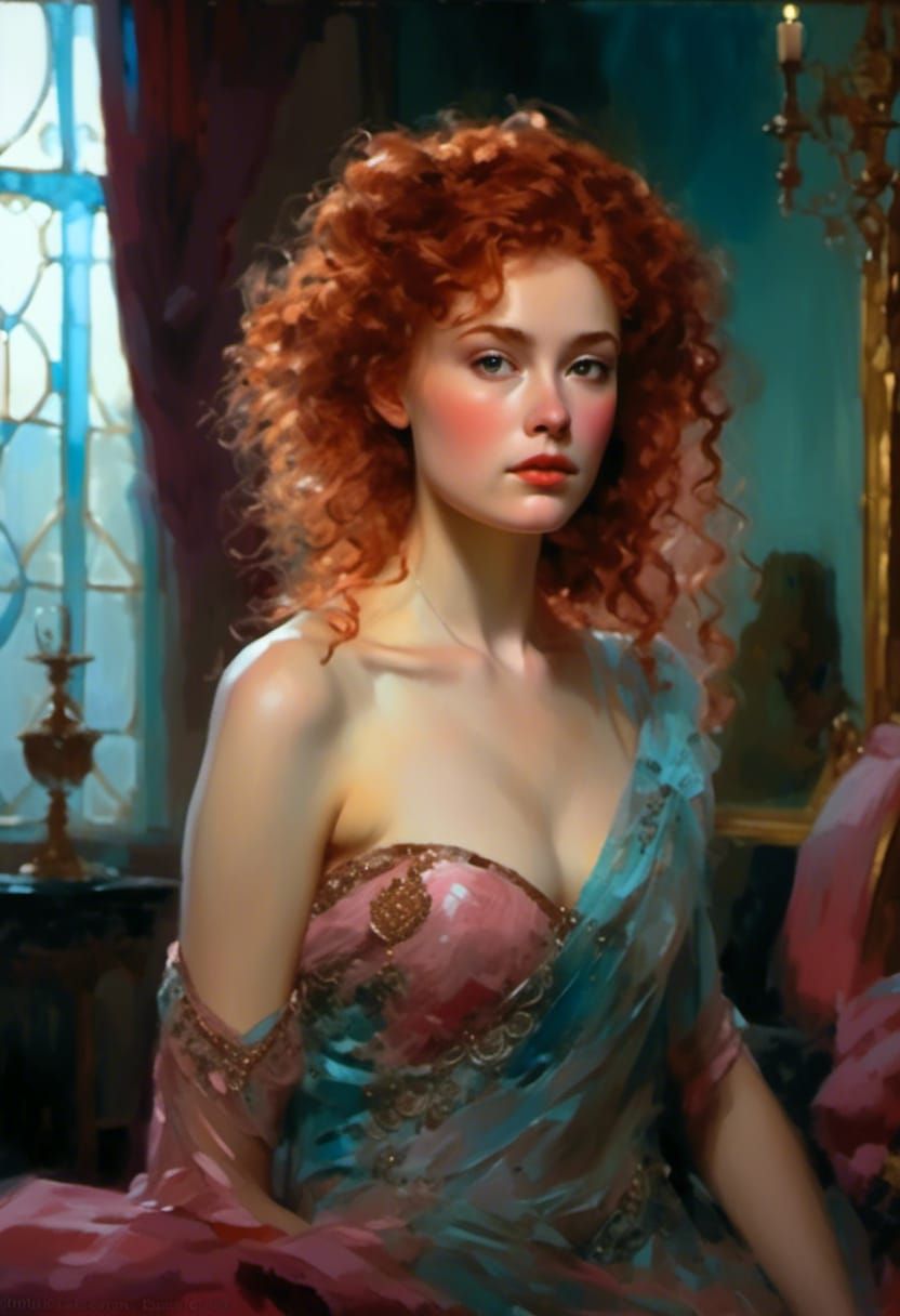 Pale Redhead in 1990s Futuristic Fashion