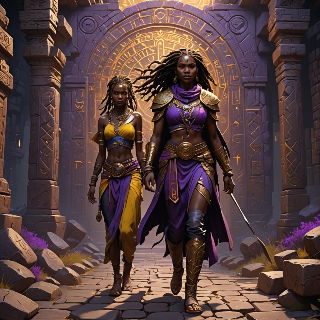 Female Werepather in Dark Fantasy Landscape