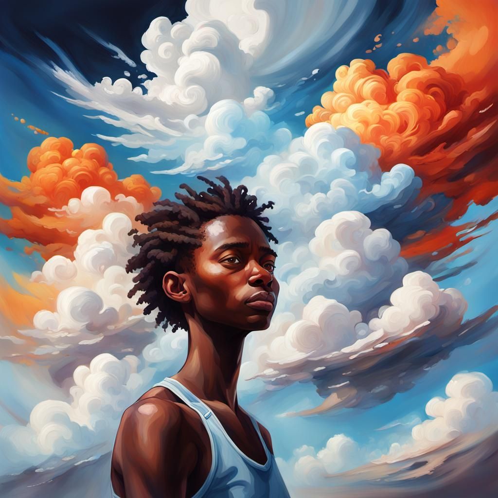 Clouds Overflowing from Cupped Hands: Digital Painting