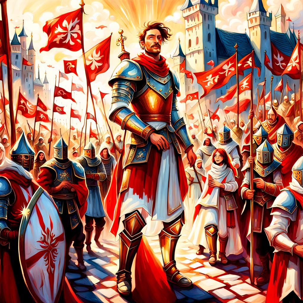 Joyful Kingdom Celebration in Fantasy Art Style