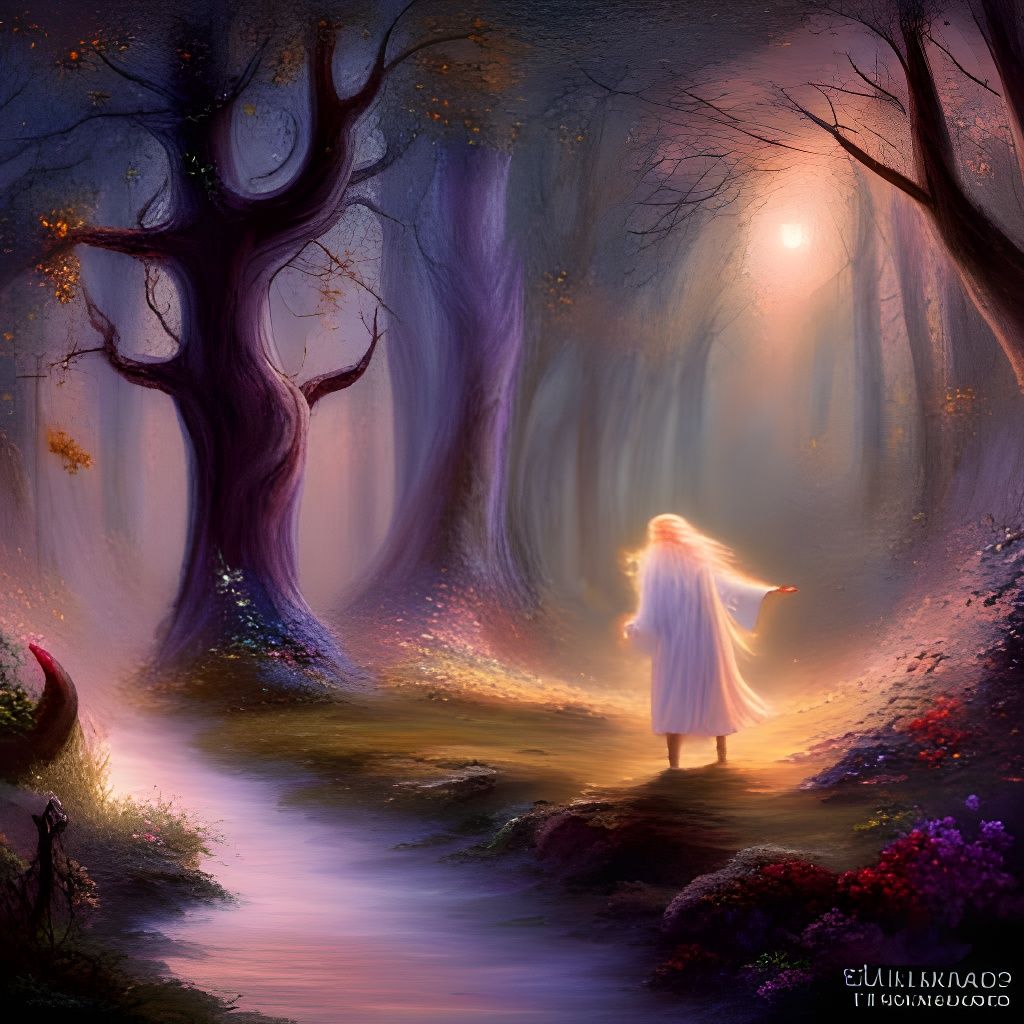 Ethereal Giant in Forest of Stars and Fireflies