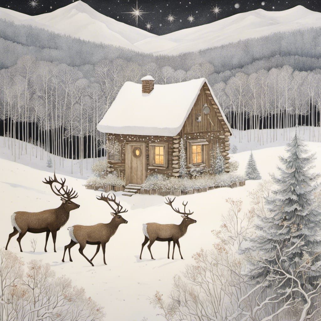 Cozy Cabin in French Mountains with Reindeer