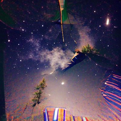 Person Smoking Under a Starry Sky