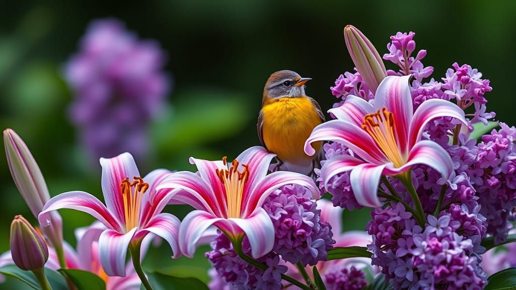 Vibrant Spring Florals in Whimsical Style