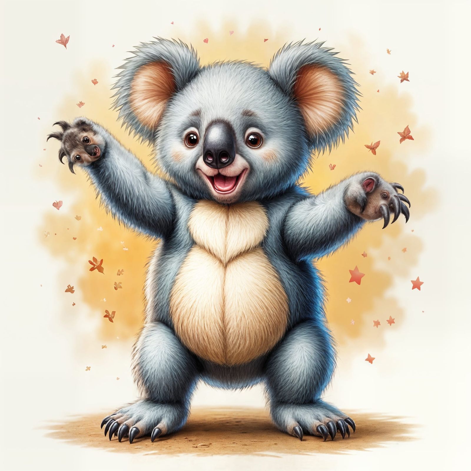 Koala Bear Breakdancing in a Whimsical Dance