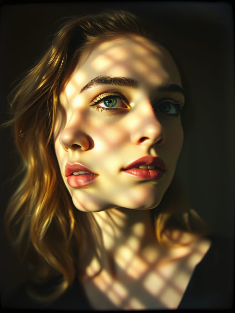 Surreal Portrait in Soft Focus with Double Exposure