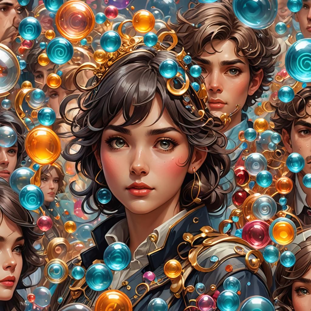 3D Cartoon of Children with Notification Icons