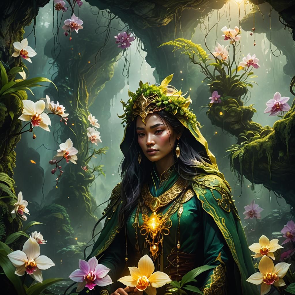 Priestess in Enchanted Cave Concept Art