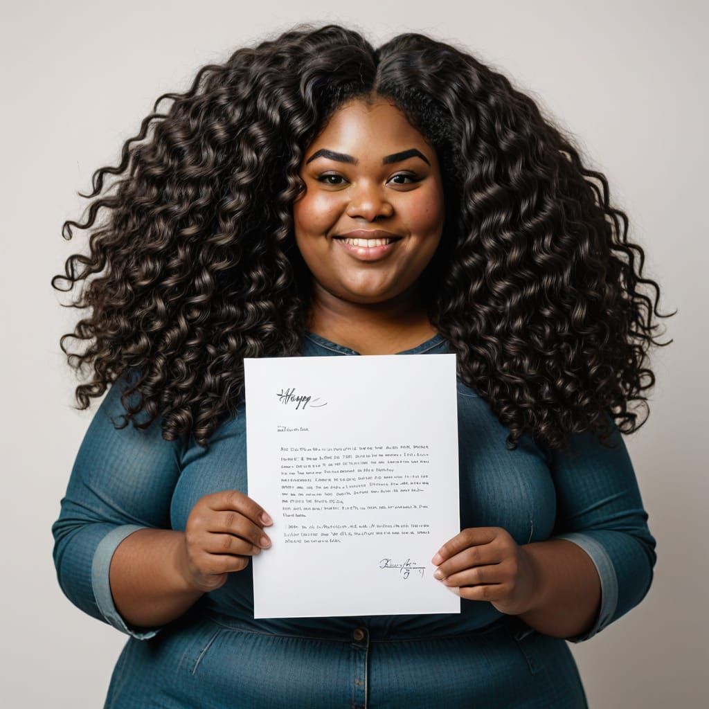 Happy Young Girl Holding Her Written Work