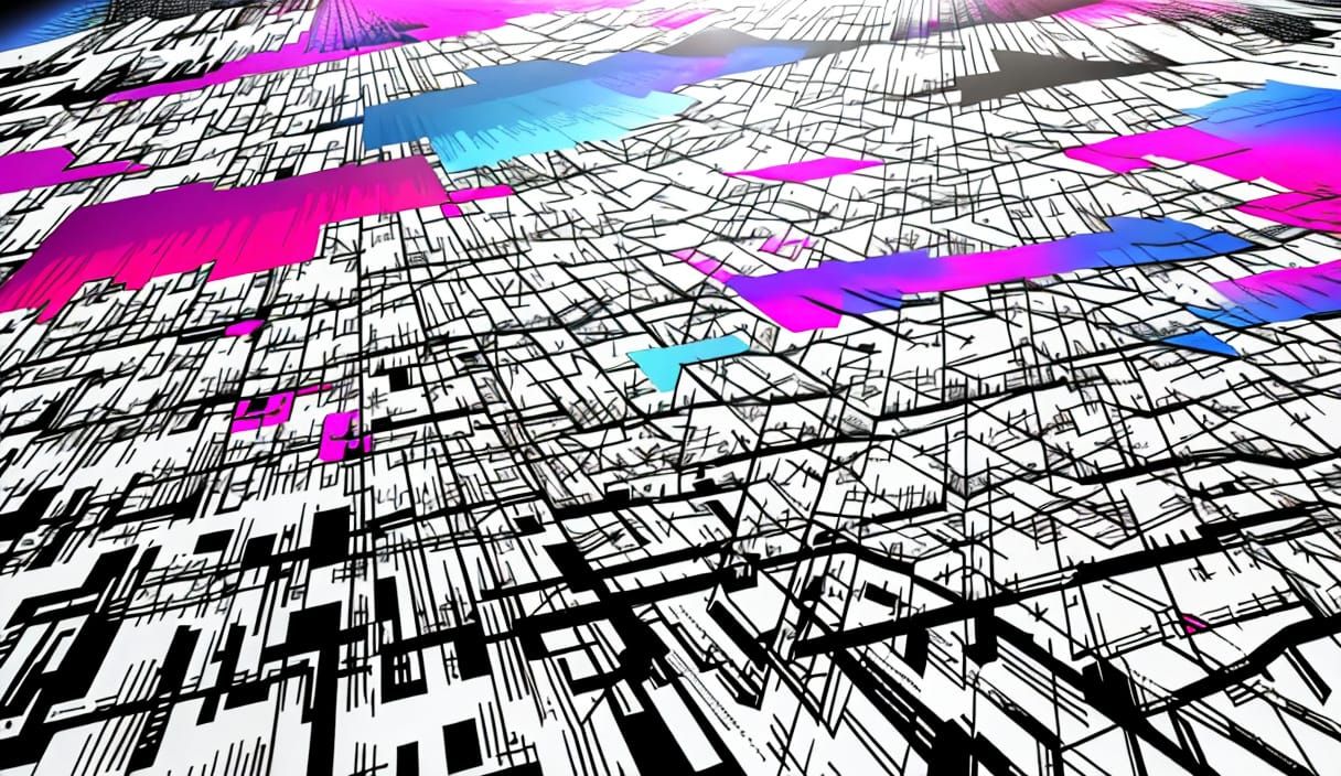 Abstract Expressionist Cityscape with Wild Brushstrokes