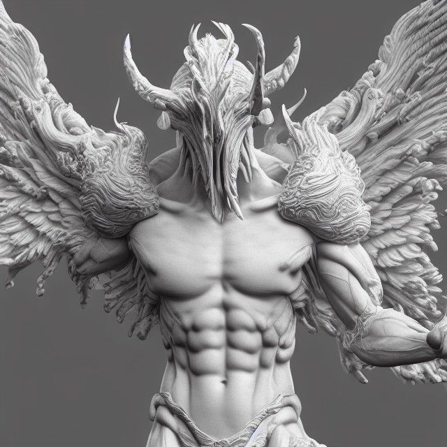 Ornate Nephilim Statue in Renaissance Style