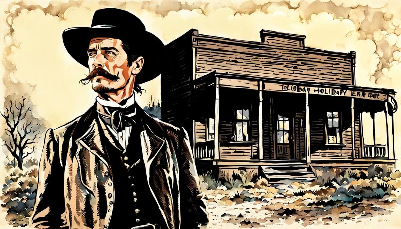 Stylized Portraits of Wyatt Earp and Doc Holliday