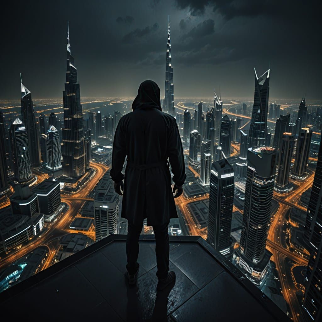 Vigilante Surveys Dubai Skyscraper After Rain