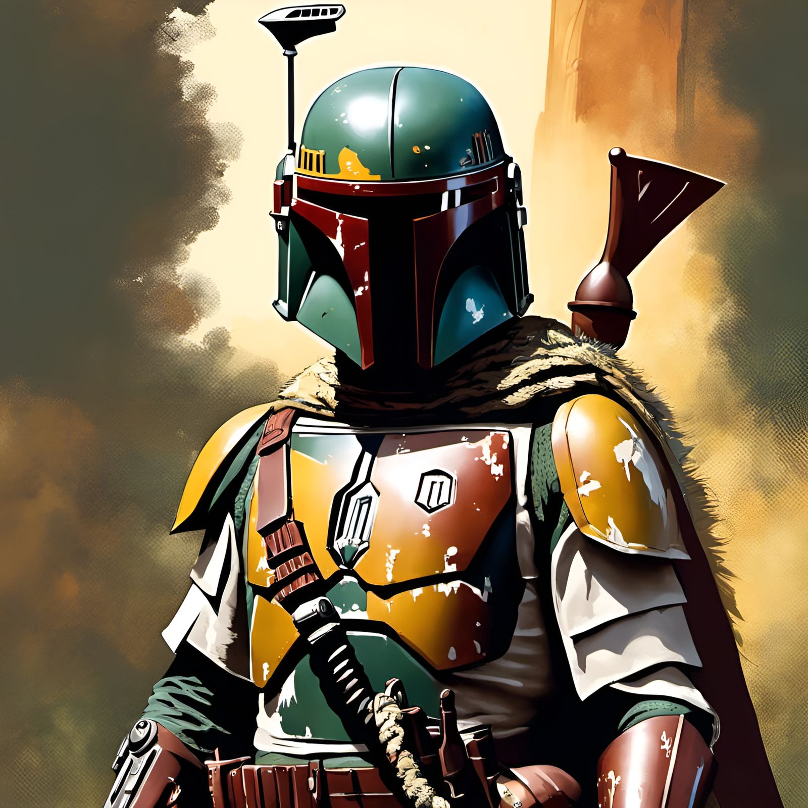 Boba Fett and Boa Constrictor: Digital Illustration