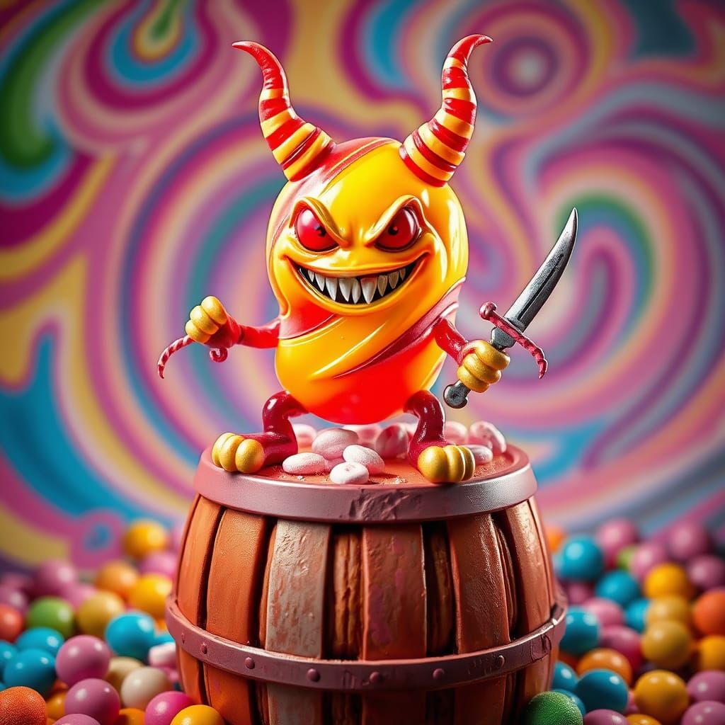 Demonic Candy Gumdrop in a Psychedelic Candyland