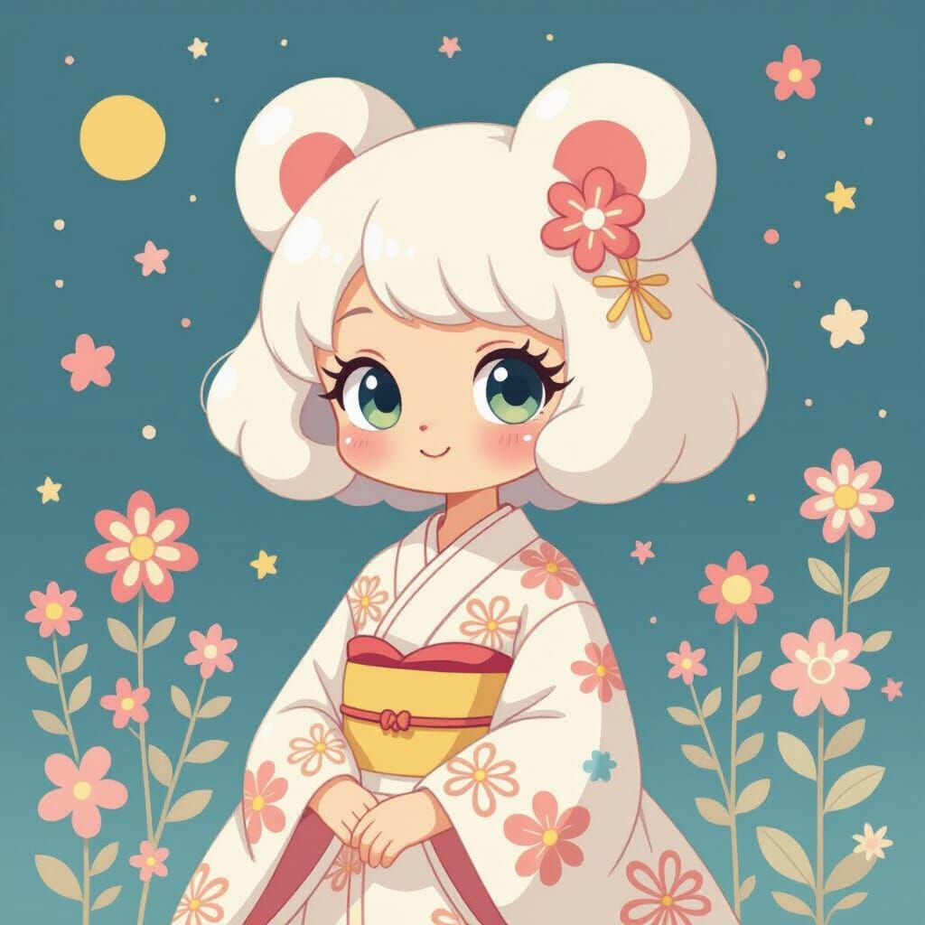 Surreal Kawaii Landscape in Pastel Hues