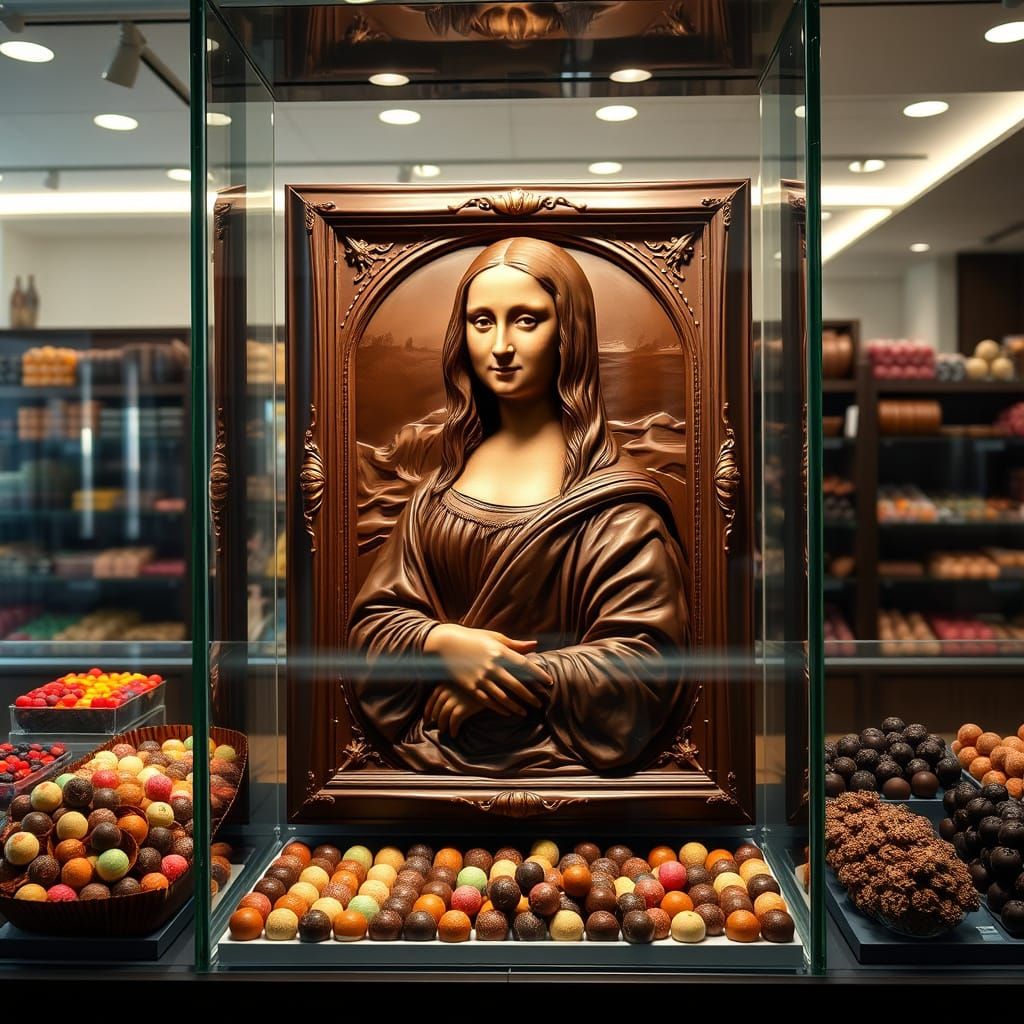 The Mona Lisa masterpiece made out of edible chocolate