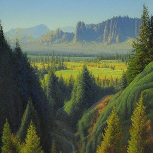 Oregon Landscape in Oil Painting Style
