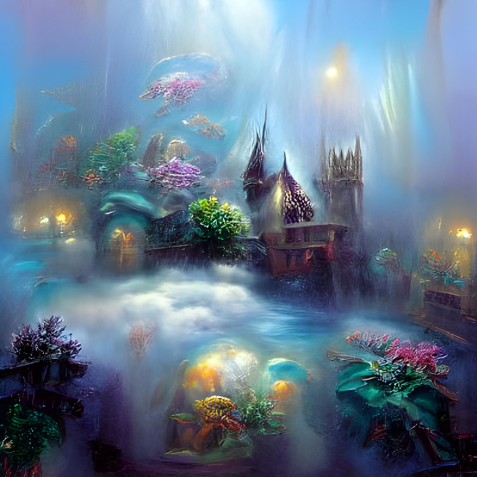 Ethereal Underwater Kingdom in Luminist Style
