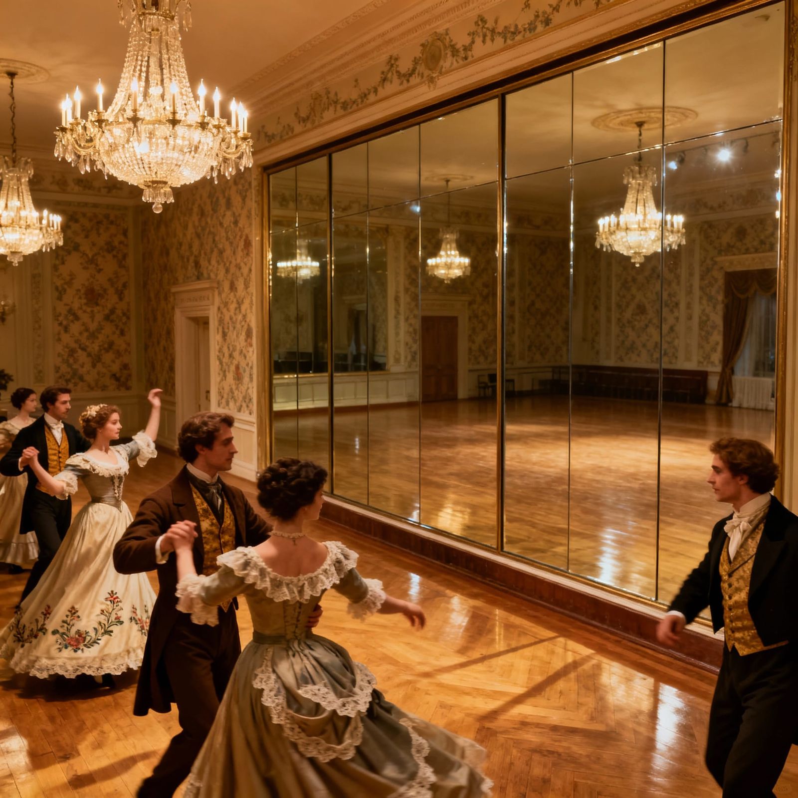 Victorian Dancers Ghostly Ballroom Scene