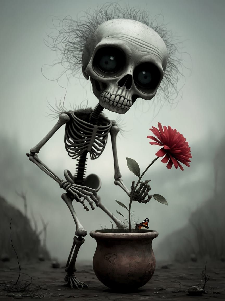 Surreal, Tim Burton-Inspired Creature Stands in a Haunting L...