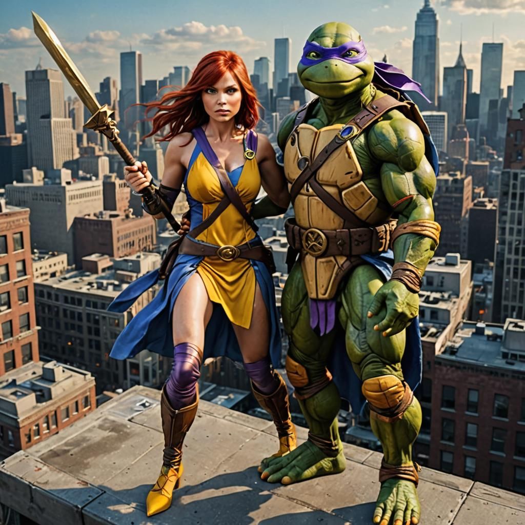 Donatello and April O'Neil: Photorealistic Power Couple