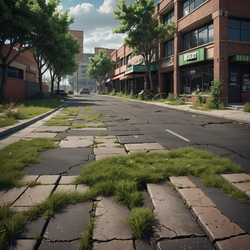 Abandoned Strip Mall Fantasy Concept Art