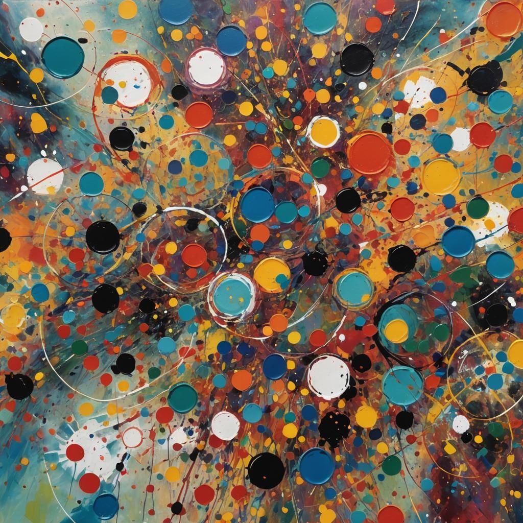 Abstract Expressionist Circles in Impasto Style