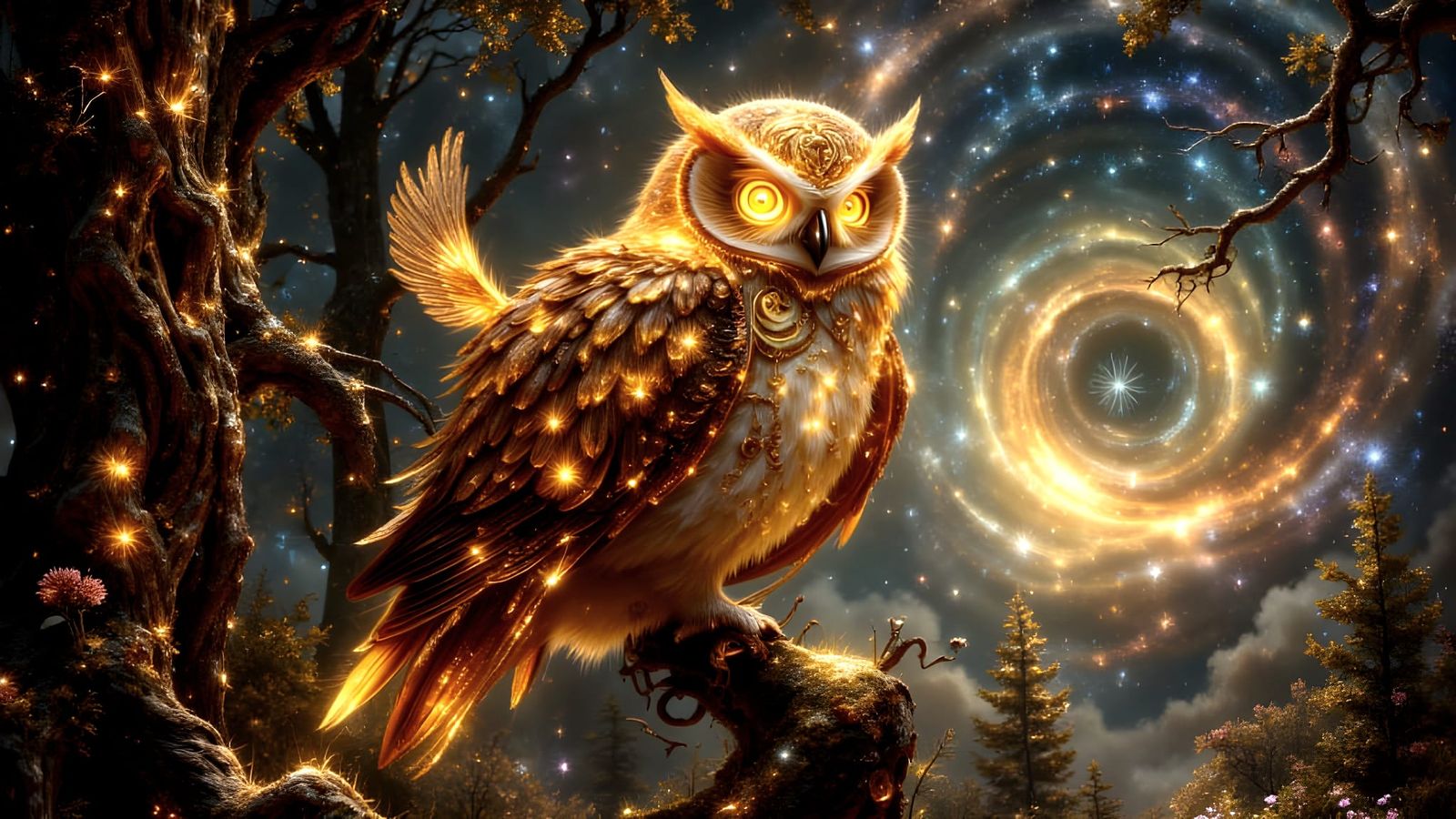 Golden Kinetic Objects in Starry Night