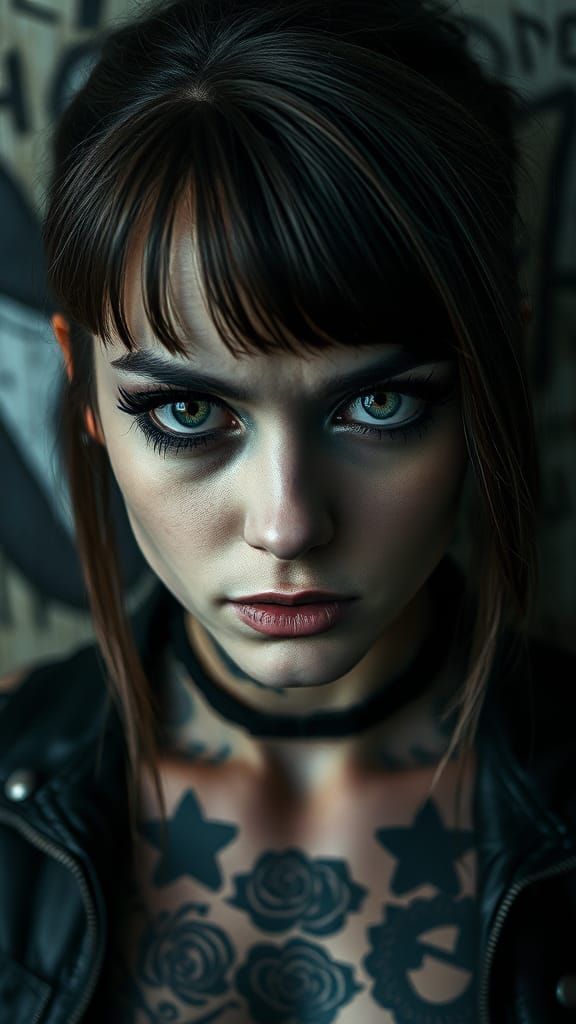 Gritty Portrait of a Dystopian Rocker