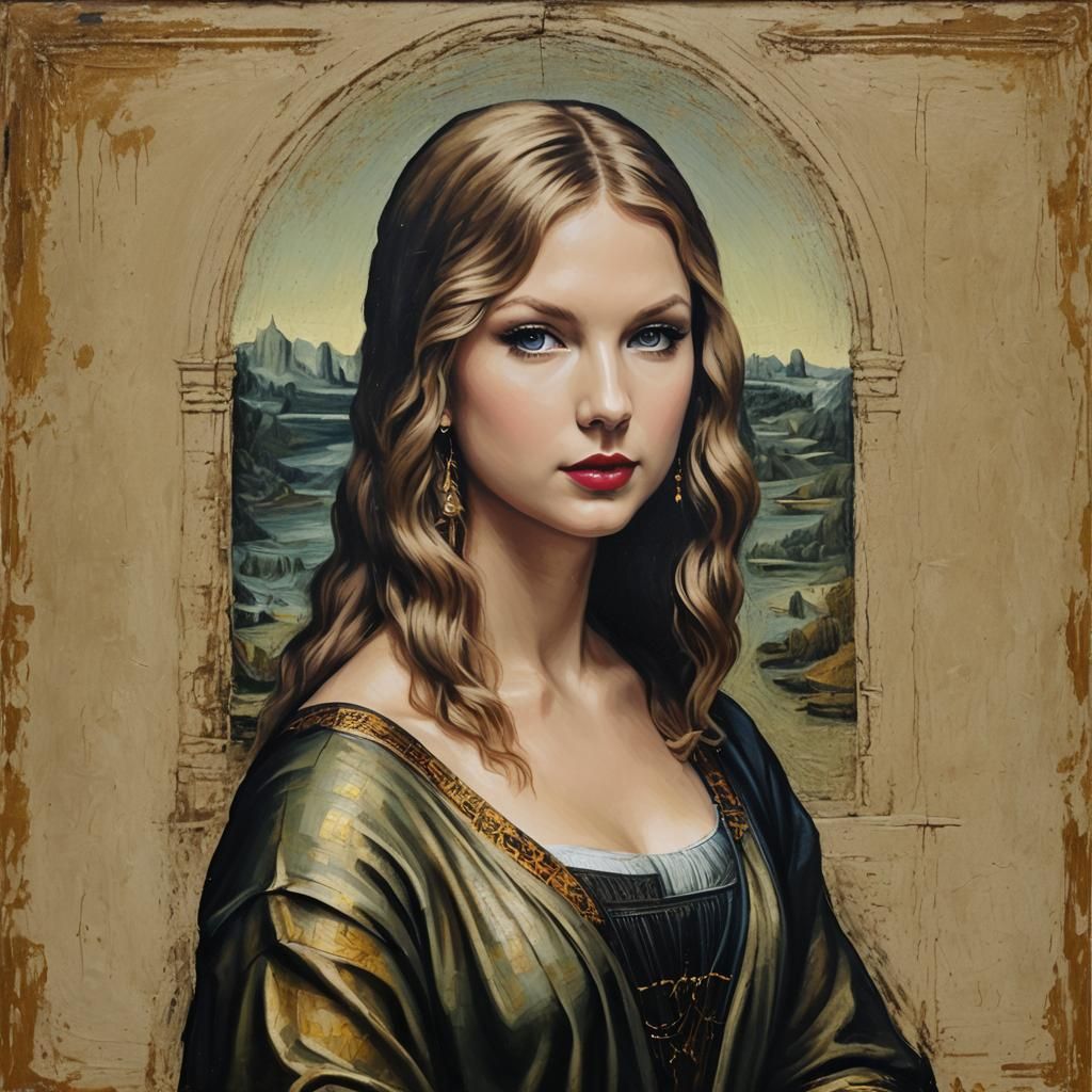 Taylor Swift as Mona Lisa in Oil Painting
