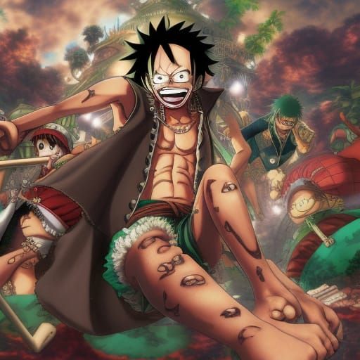 Punk Bartolomeo from One Piece, Ghibli-esque