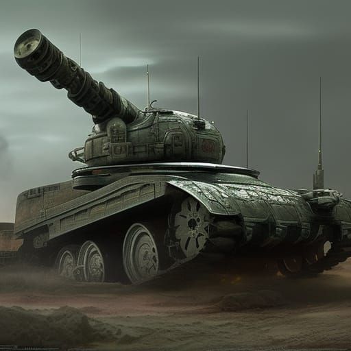 Epic Tank in Detailed Digital Matte Painting