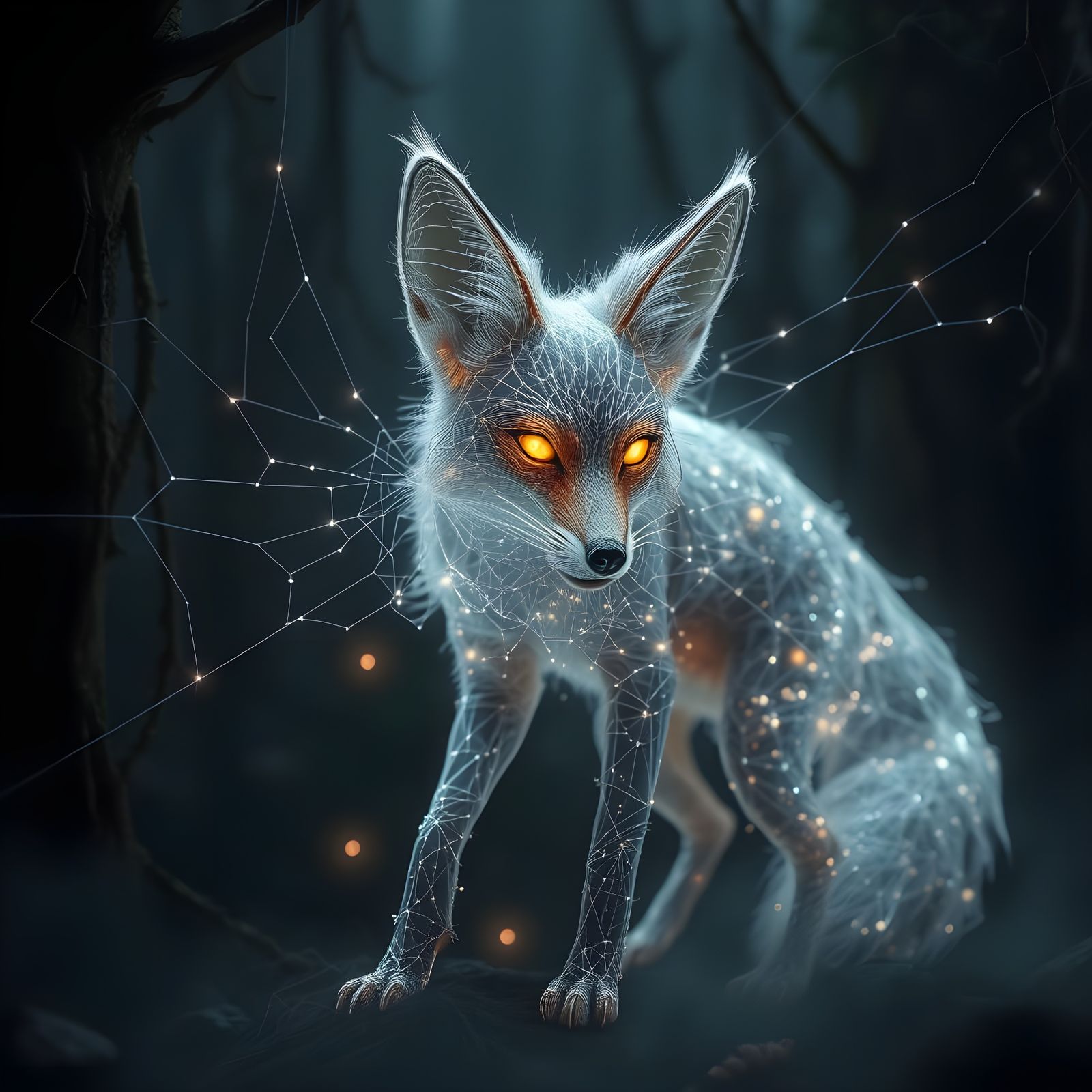 Mystical spiderweb fox