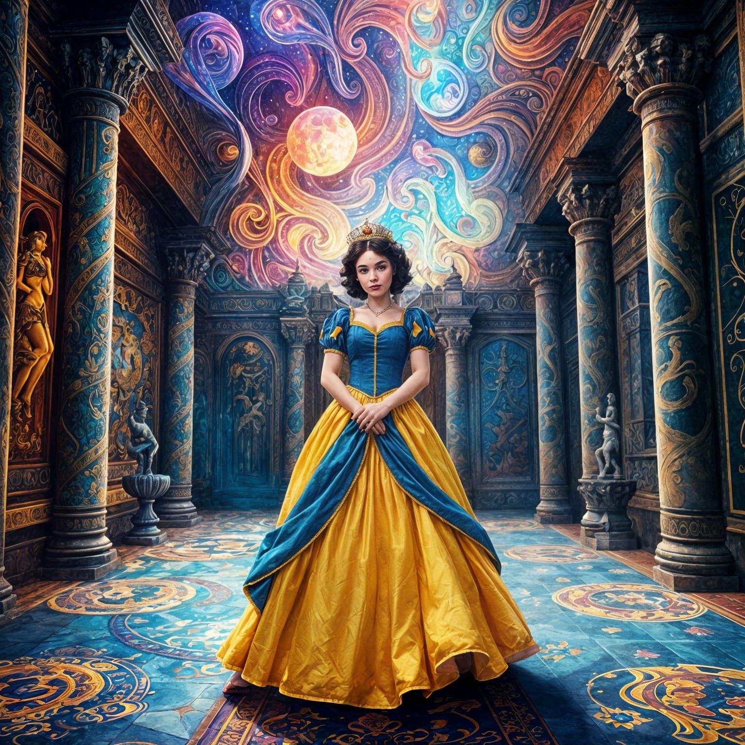 Snow White in Castle with Volumetric Lighting