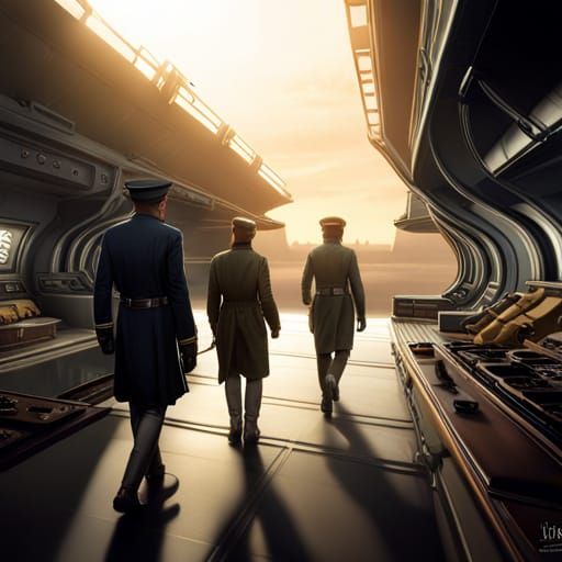 Austro-Hungarian Officers on Starship Bridge