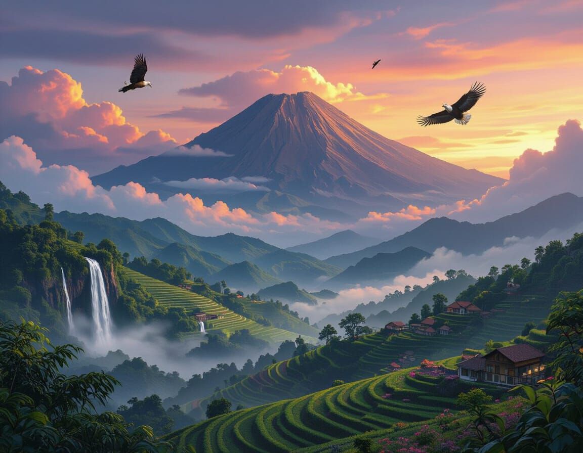 Mount Apo Sunrise: A Volcanic Landscape Painting