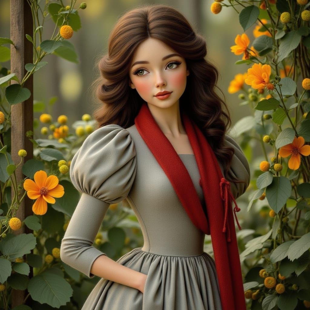 Pre-Raphaelite Beauty in a 19th Century Garden