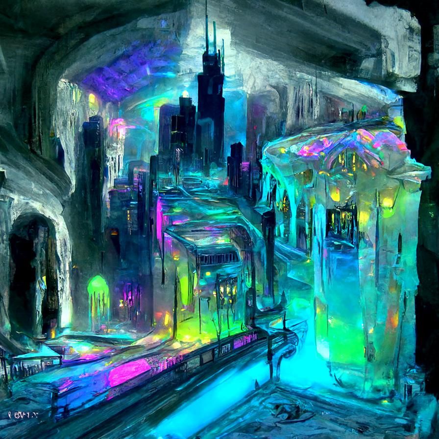 Faerie City Underground in Noir Cyberpunk Style