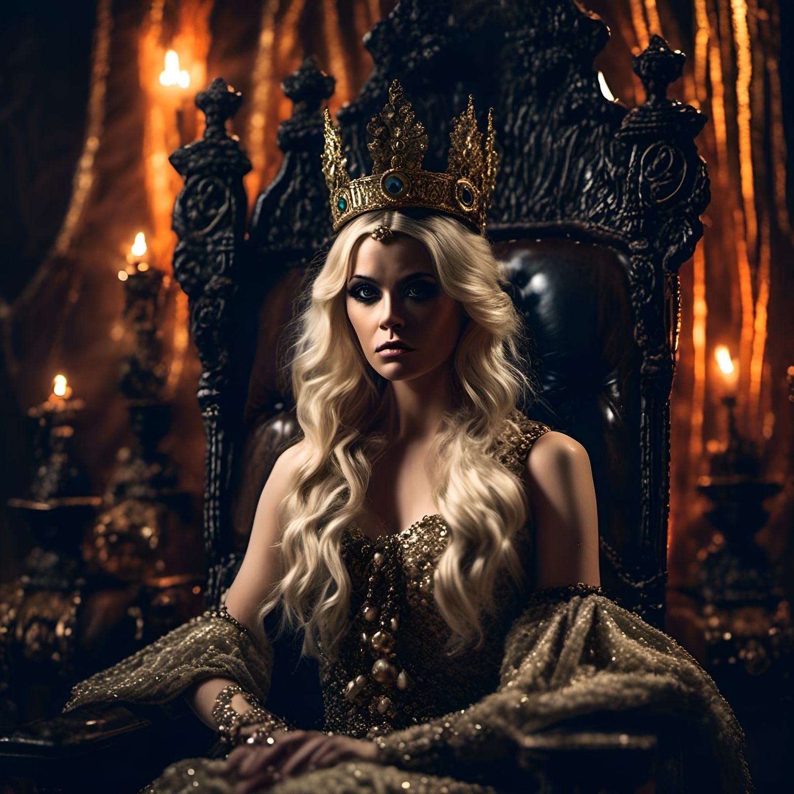 Pagan Priestess Portrait in Witchcore Style