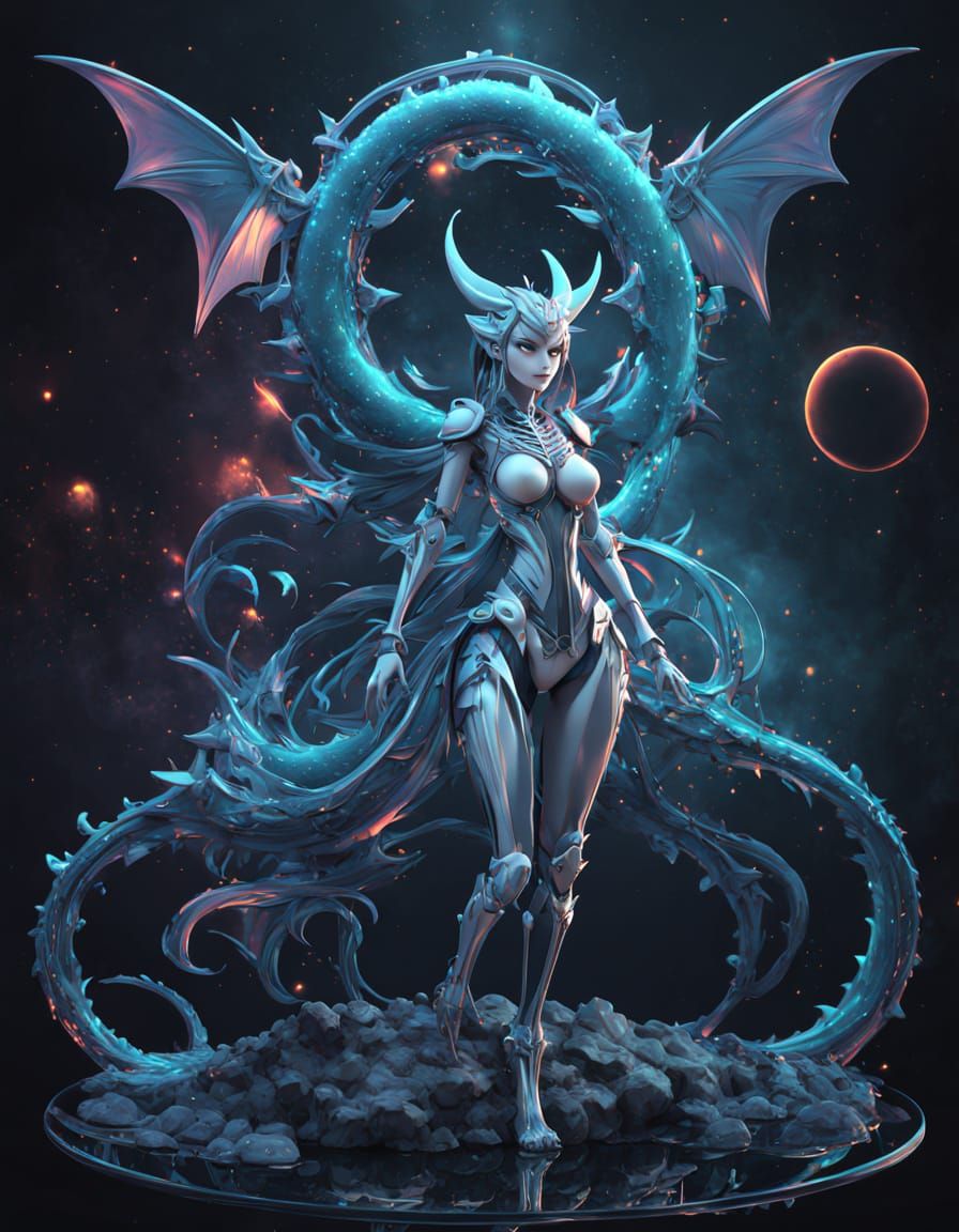 Celestial Dragon Maiden in Vibrant Slime Armor