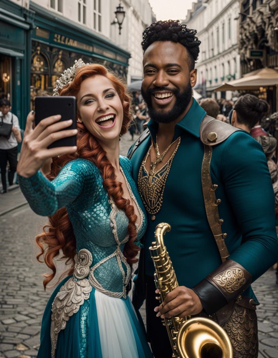 Mermaid and Centaur Selfie: High Street Fun