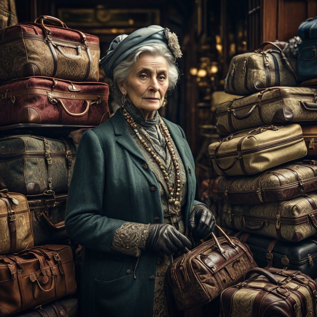 Edwardian Woman's Epic Journey in Hyperrealistic Style