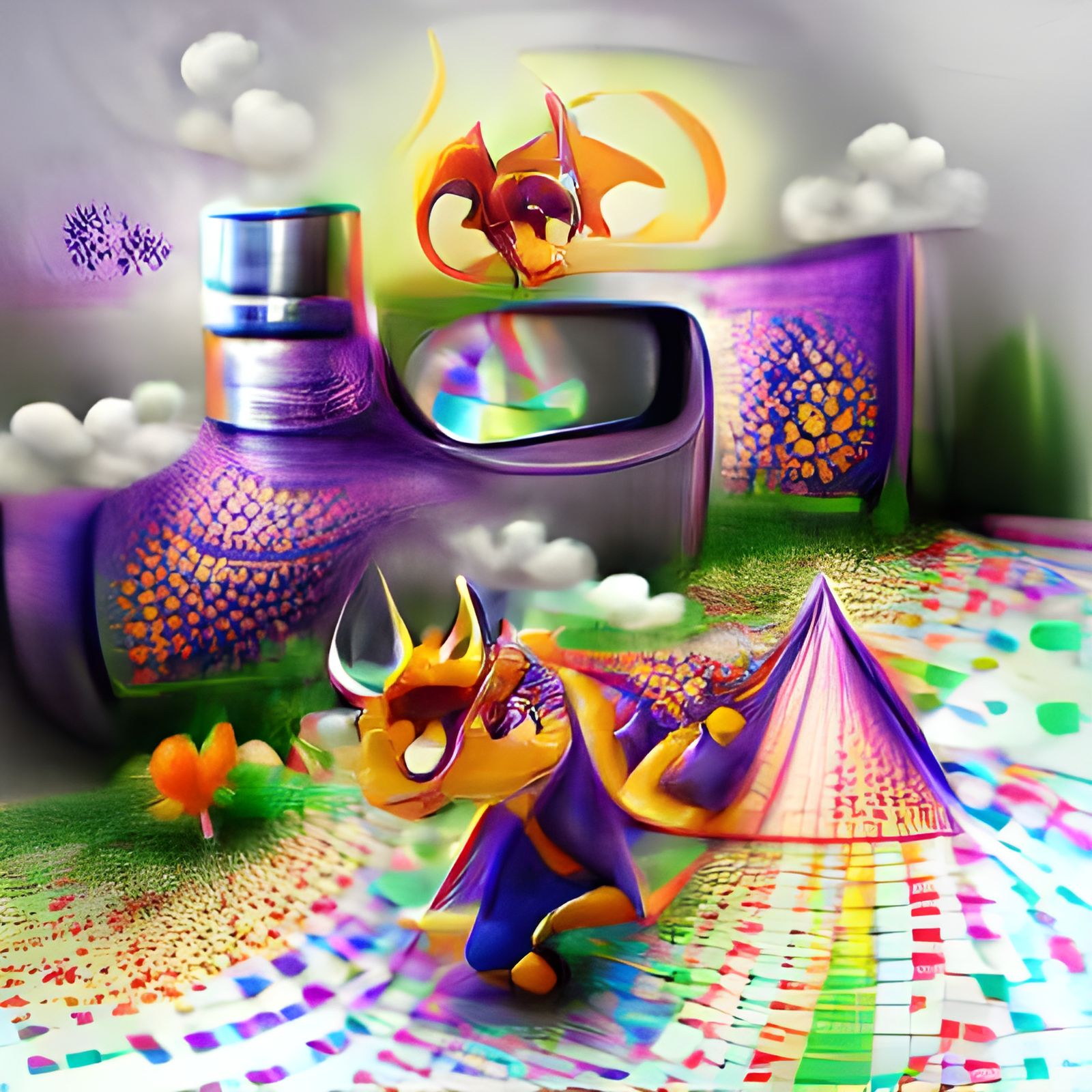 Psychedelic Spyro the Dragon Artwork