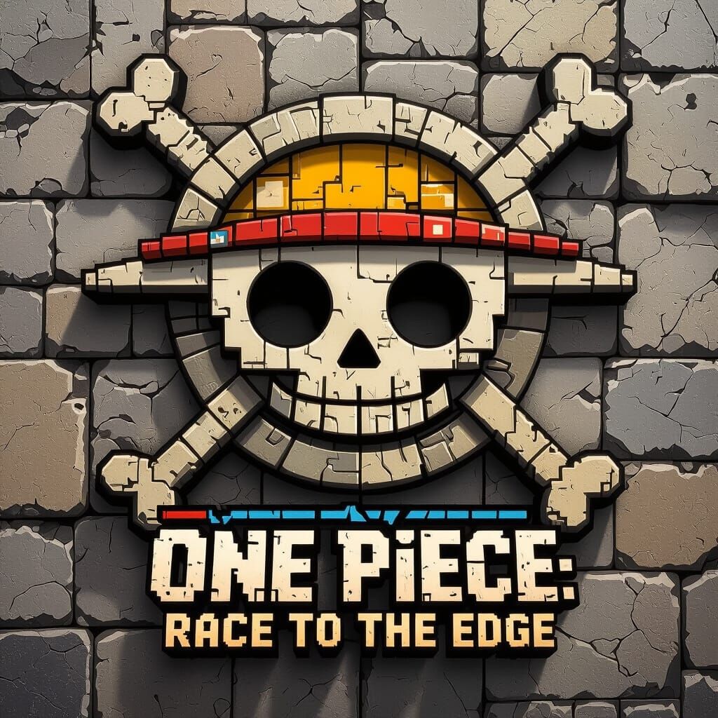 Minecraft One Piece Logo in Matte Painting Style